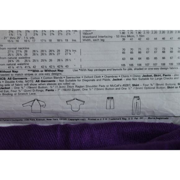 McCalls 9565 Sewing pattern suit blazer shirt skirt pants size 10 - Picture 6 of 6